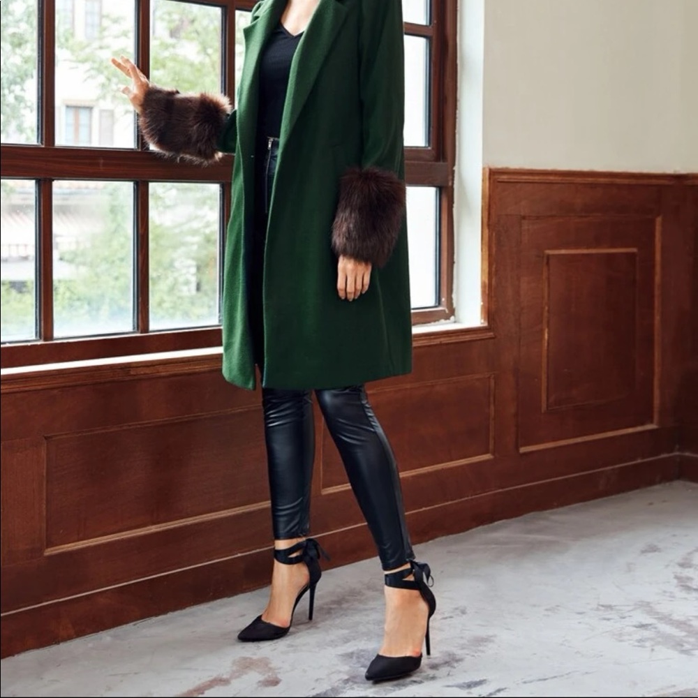 NWOT SHEIN Fuzzy Cuff Coat